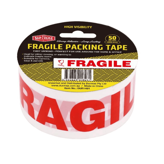 Kentucky Williams 48mm x 50m FRAGILE Tape red WHITE Packing Tape Adhesive Home Office Business