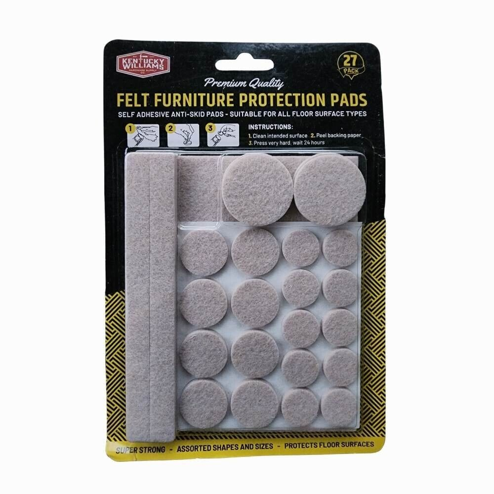 Kentucky williams Felt 27x Floor Protector with Self Adhesive Round Felt Pads Stoppers Chairs Beige