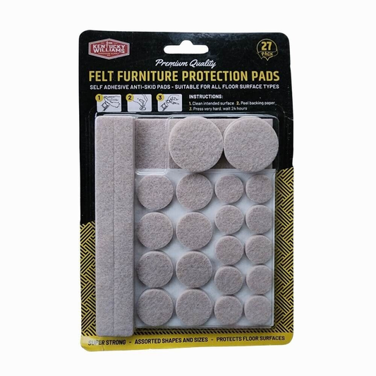Kentucky williams Felt 27x Floor Protector with Self Adhesive Round Felt Pads Stoppers Chairs Beige