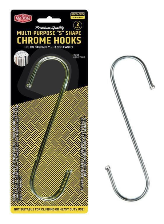 Kentucky Williams Hooks 2Pcs Large Chrome S Shape Hooks Heavy Duty Hang Kitchen Hanging Storage Garden