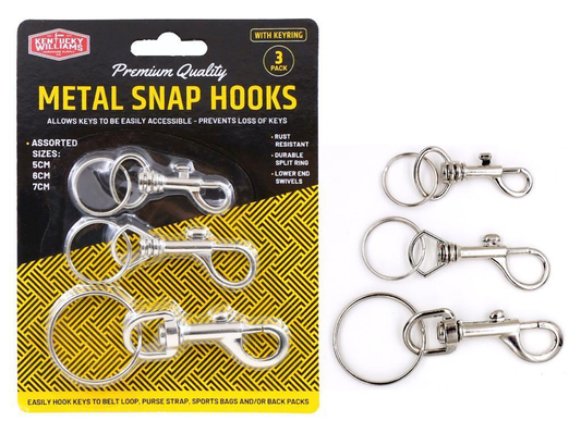Kentucky Williams Hooks 3X Swivel Eye Snap Metal Marine Hook Chain Clip Hiking Travel Bag Key Ring