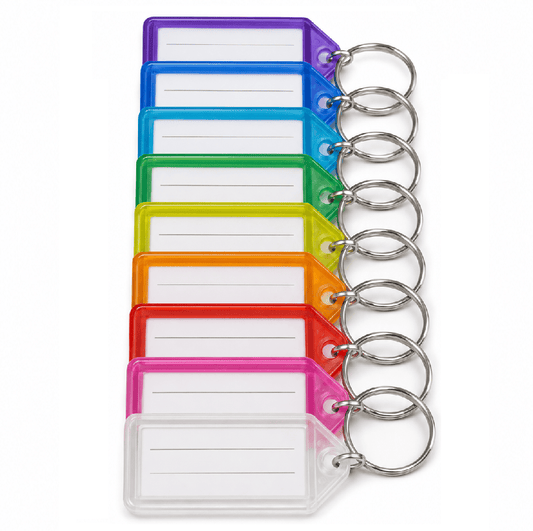 Kentucky Williams Keys accessories 8x Plastic Key Tags With Split Ring Keys Identifier Bag Luggage Labels Tag ID