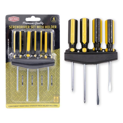 Kentucky Williams Screwdriver 4x Screwdriver Set With Holder Tool Phillips Flat Head Carbon Steel Grip