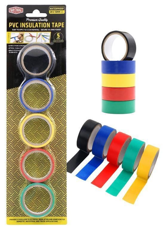 Kentucky Williams Tape 5 Pack Home Electrical PVC Insulation Waterproof Repair Fusing Seal Tape 18mm 3M