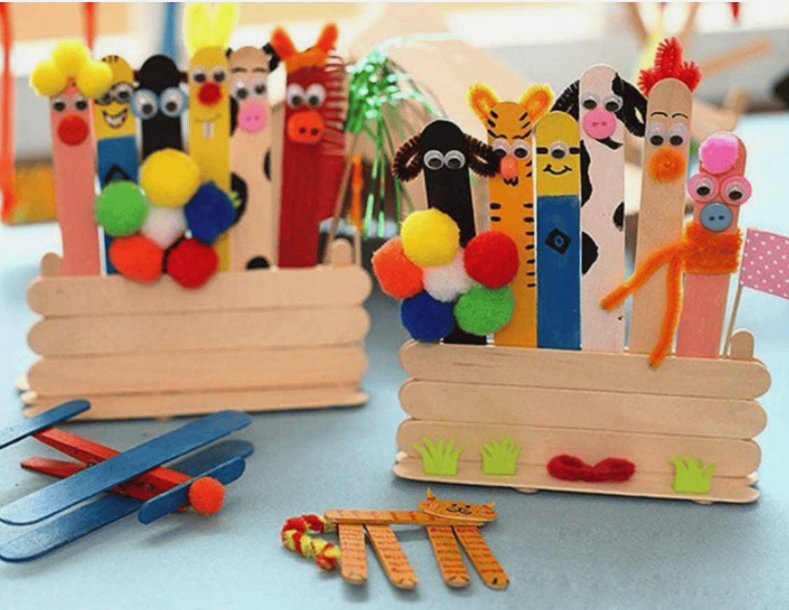Krafters Korner 100 Wooden Craft Sticks Pop Popsicle Coffee Stirrers Ice Cream Wax Stick 11.5cm