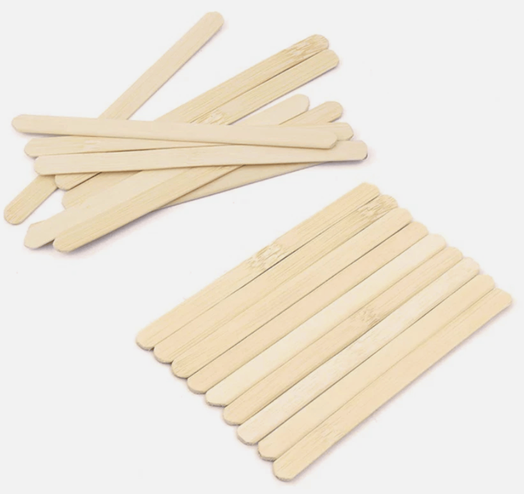 Krafters Korner 100 Wooden Craft Sticks Pop Popsicle Coffee Stirrers Ice Cream Wax Stick 11.5cm