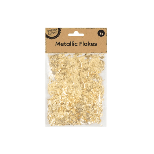 Krafters Korner 2g Metalic Flake Gold Craft Confetti Hobby Foil Art Glitter DIY Flakes