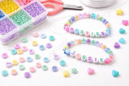Krafters Korner Home & Garden > Hobbies > Arts & Crafts 10g 4x7mm Glow in the Dark Alphabet Letter Beads DIY Jewellery Bracelet Crafts