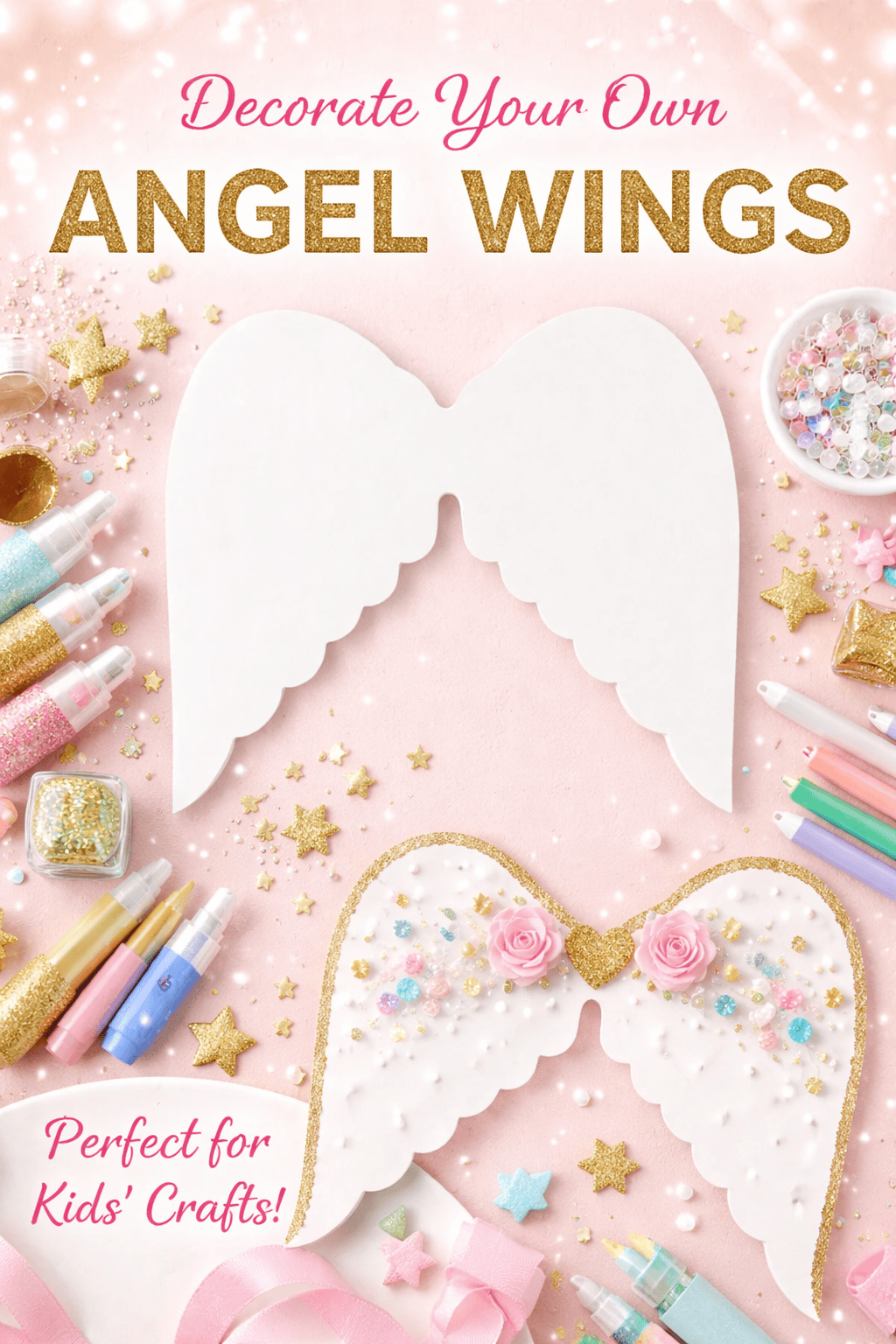 Krafters Korner Home & Garden > Hobbies > Arts & Crafts 10Pk 7.5x8.5cm White Angel Wings DIY Craft Decoration Embellishment Ornament
