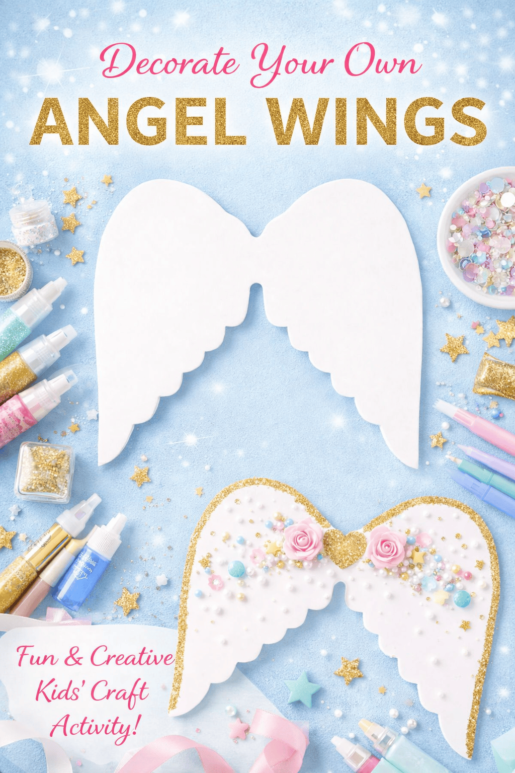Krafters Korner Home & Garden > Hobbies > Arts & Crafts 10Pk 7.5x8.5cm White Angel Wings DIY Craft Decoration Embellishment Ornament