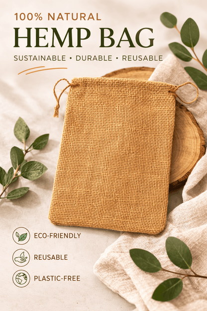 Krafters Korner Home & Garden > Hobbies > Arts & Crafts 15.2x20.3cm Brown Hemp Favour Bag Drawstring Burlap Jute Craft Gift Pouch Rustic