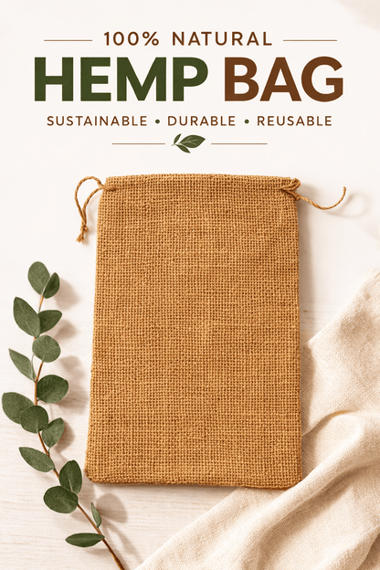 Krafters Korner Home & Garden > Hobbies > Arts & Crafts 15.2x20.3cm Brown Hemp Favour Bag Drawstring Burlap Jute Craft Gift Pouch Rustic
