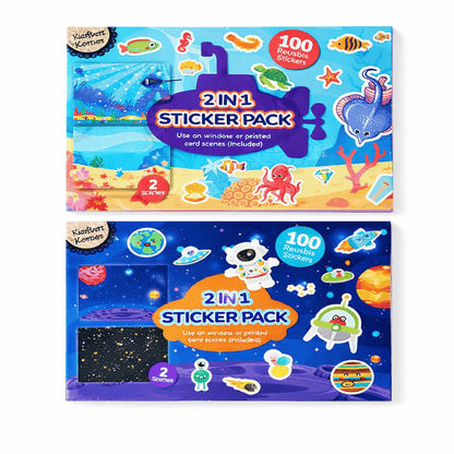 Krafters Korner Home & Garden > Hobbies > Arts & Crafts 2 Scenes 100 Peelable Sticker Pack Craft Art Activity Children Scrapbook School