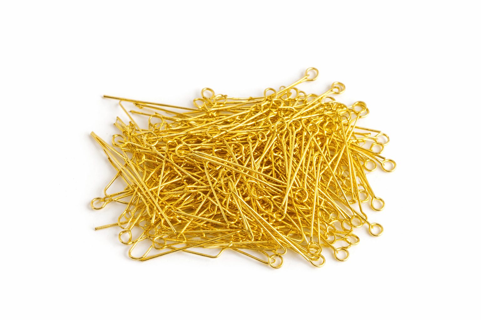 Krafters Korner Home & Garden > Hobbies > Arts & Crafts Gold 235Pk 30mm Eye Pins with Hoops Gold Silver Jewellery Making Craft DIY Beading