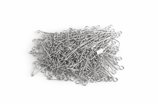 Krafters Korner Home & Garden > Hobbies > Arts & Crafts Silver 235Pk 30mm Eye Pins with Hoops Gold Silver Jewellery Making Craft DIY Beading