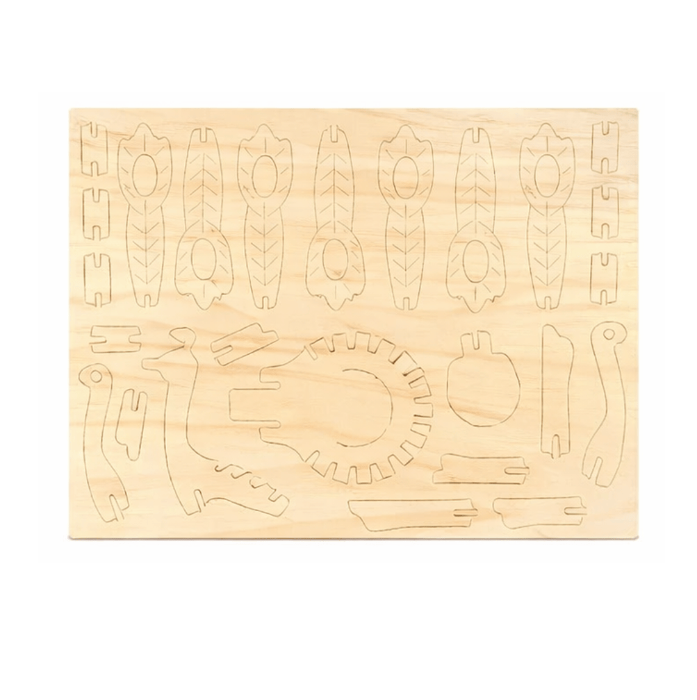 Krafters Korner Puzzle 3D Natural Wood Wooden Model Kit Assemble Craft DIY Structure Peacock  Dinosaur