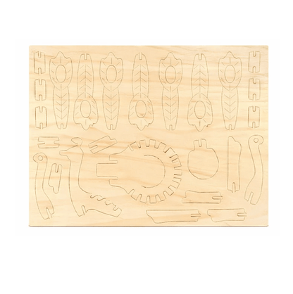 Krafters Korner Puzzle 3D Natural Wood Wooden Model Kit Assemble Craft DIY Structure Peacock  Dinosaur