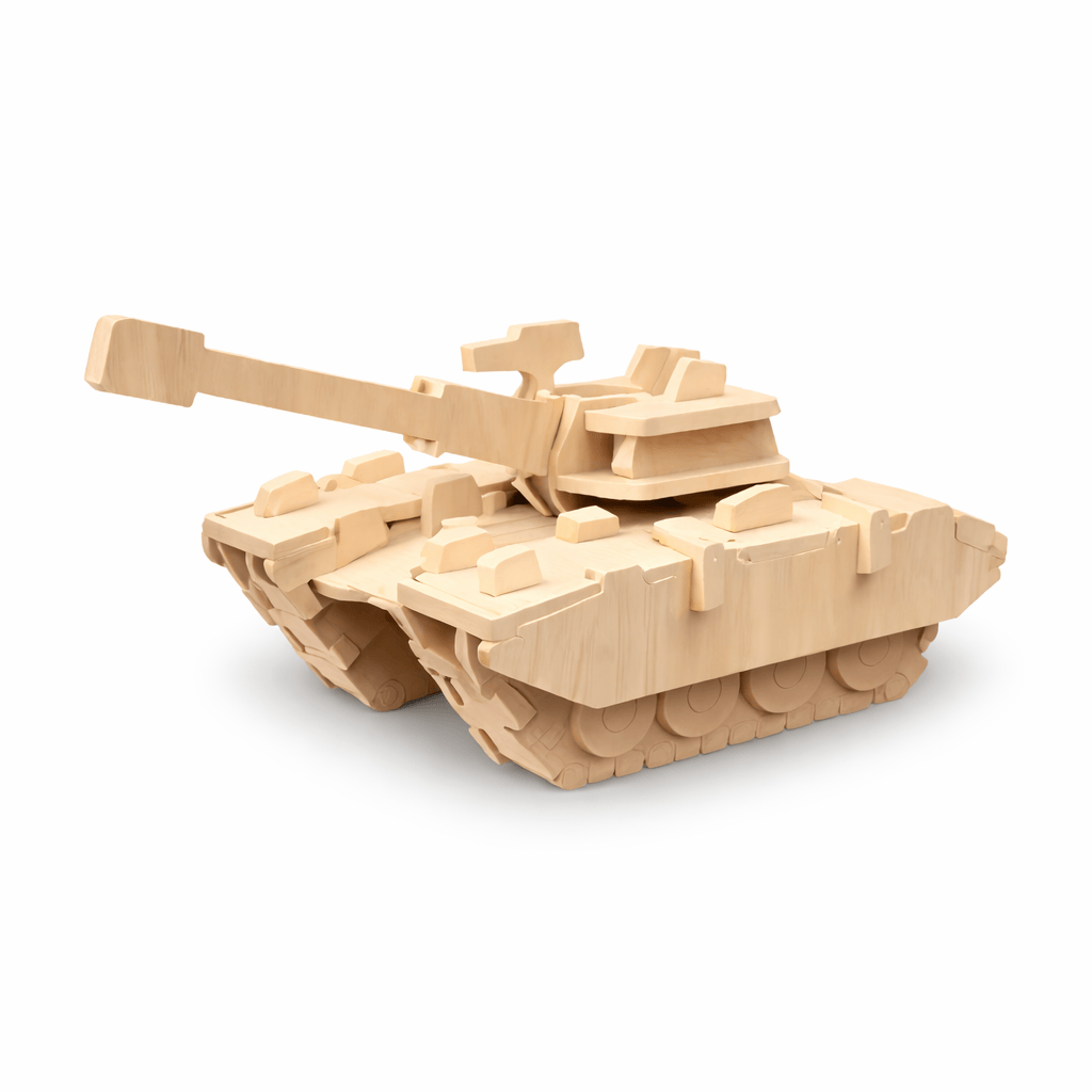 Krafters Korner Puzzle Tank 3D Natural Wood Wooden Model Kit Assemble Craft DIY Structure Tank Plane Puzzle