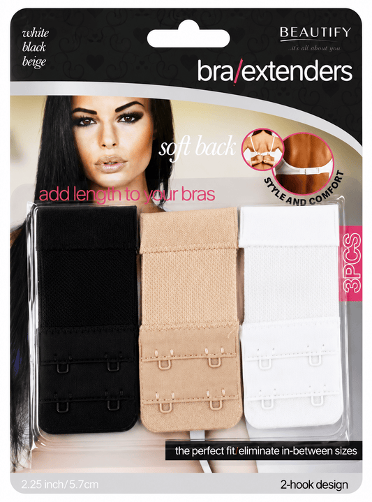 Ladies 3 Pack Clip On Bra Extender Extension 2 Hooks Ladies Plus Size Maternity Strap