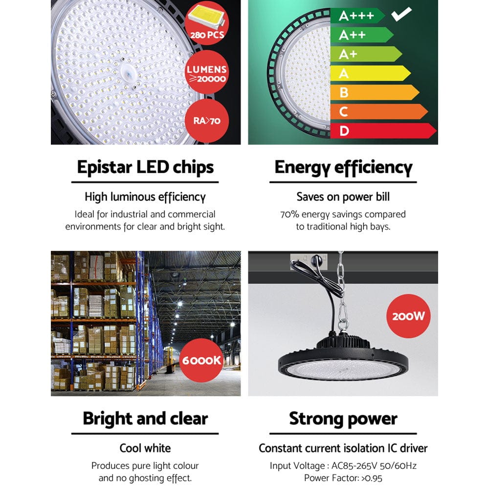Leier Home & Garden > Lighting > Ceiling Lights Leier LED High Bay Lights 200W UFO Industrial Workshop Warehouse Factory Lamp