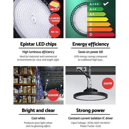 Leier Home & Garden > Lighting > Ceiling Lights Leier LED High Bay Lights 200W UFO Industrial Workshop Warehouse Factory Lamp