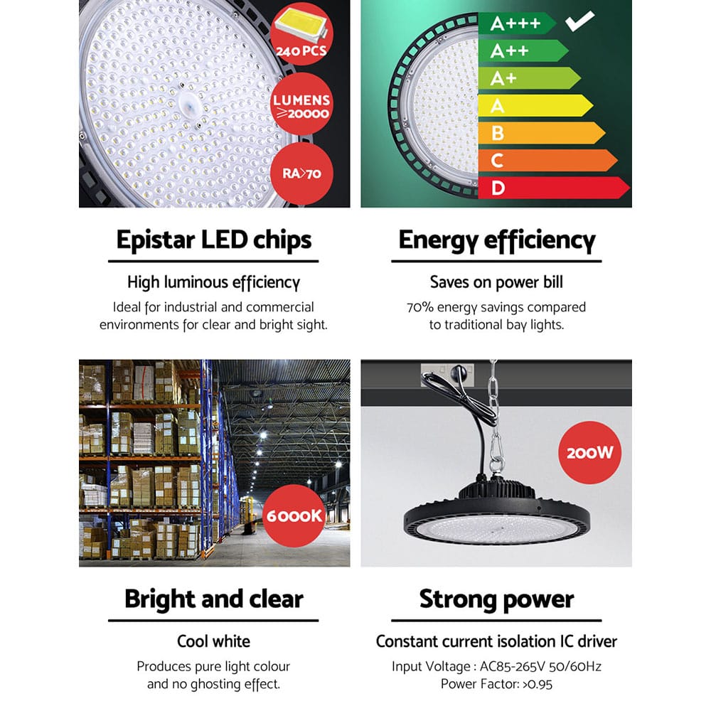Leier Home & Garden > Lighting > Ceiling Lights Leier LED High Bay Lights 200W UFO Industrial Workshop Warehouse Factory Lamp