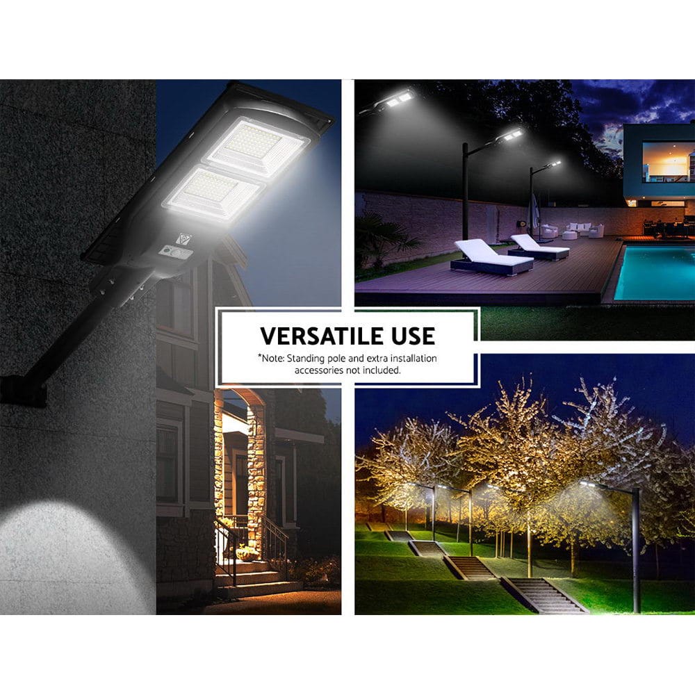 Leier Home & Garden > Lighting > Night Lights & Ambient Lighting Leier 160 LED Solar Street Light 120W Flood Motion Sensor Remote Outdoor Wall Lamp