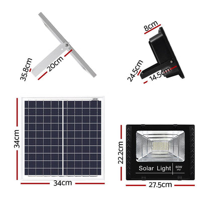 Leier Home & Garden > Lighting > Night Lights & Ambient Lighting Leier 80 LED Solar Street Light 60W Flood Motion Sensor Remote Outdoor Wall Lamp