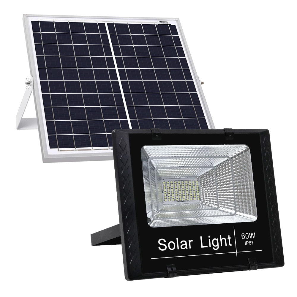 Leier Home & Garden > Lighting > Night Lights & Ambient Lighting Leier 80 LED Solar Street Light 60W Flood Motion Sensor Remote Outdoor Wall Lamp