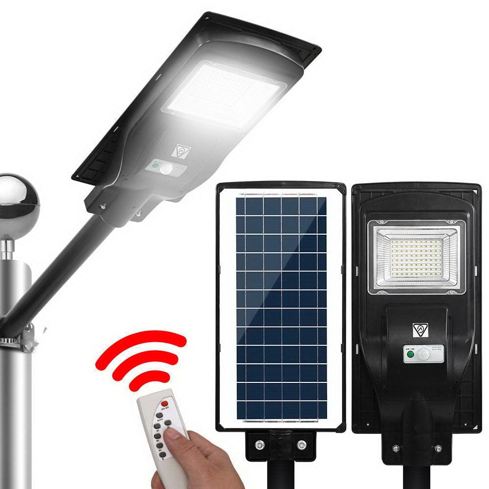 Leier Home & Garden > Lighting > Night Lights & Ambient Lighting Leier 80 LED Solar Street Light 90W Flood Motion Sensor Remote Outdoor Wall Lamp