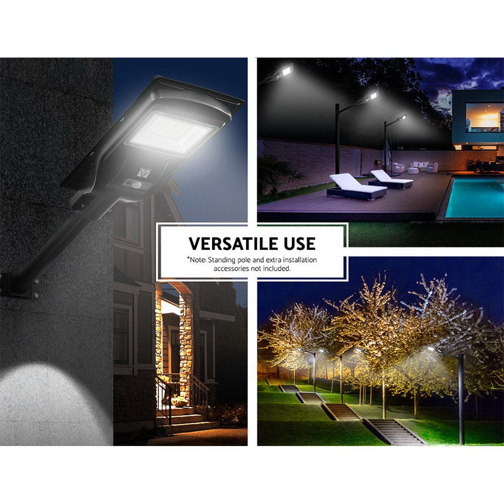 Leier Home & Garden > Lighting > Night Lights & Ambient Lighting Leier 80 LED Solar Street Light 90W Flood Motion Sensor Remote Outdoor Wall Lamp