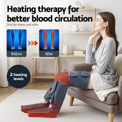 Livemor Health & Beauty > Massage & Relaxation > Massagers Livemor Foot Massager Leg Knee Massager with Air Compression 3 Massage Modes Heating