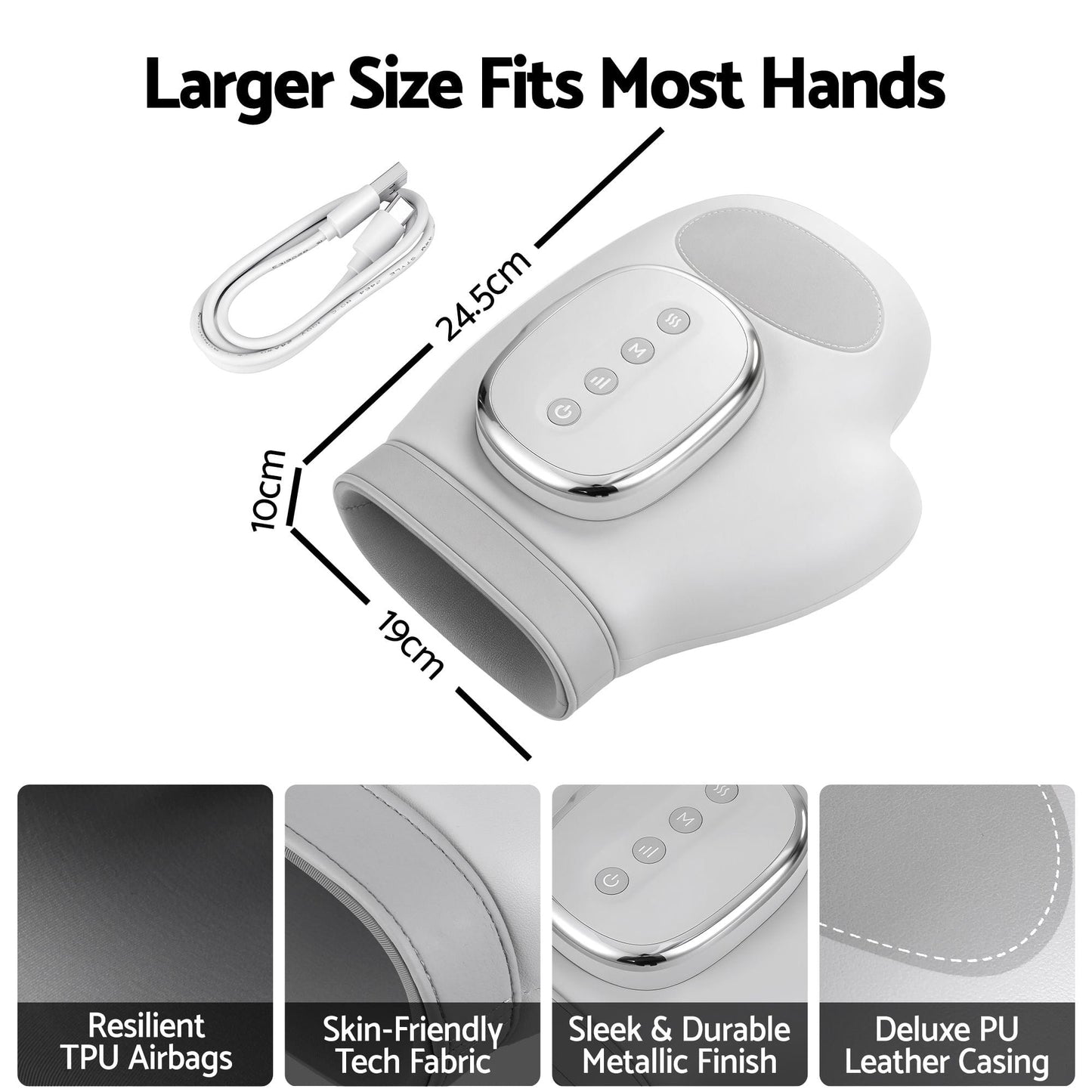 Livemor Health & Beauty > Massage & Relaxation > Massagers Livemor Hand Massager with Heat and Compression for Arthritis Carpal Tunnel | Large Hand Chamber Fits Left or Right Hand, with 5 Compression Levels, 3 Modes, and 3 Heat Levels, Gift for Women Men