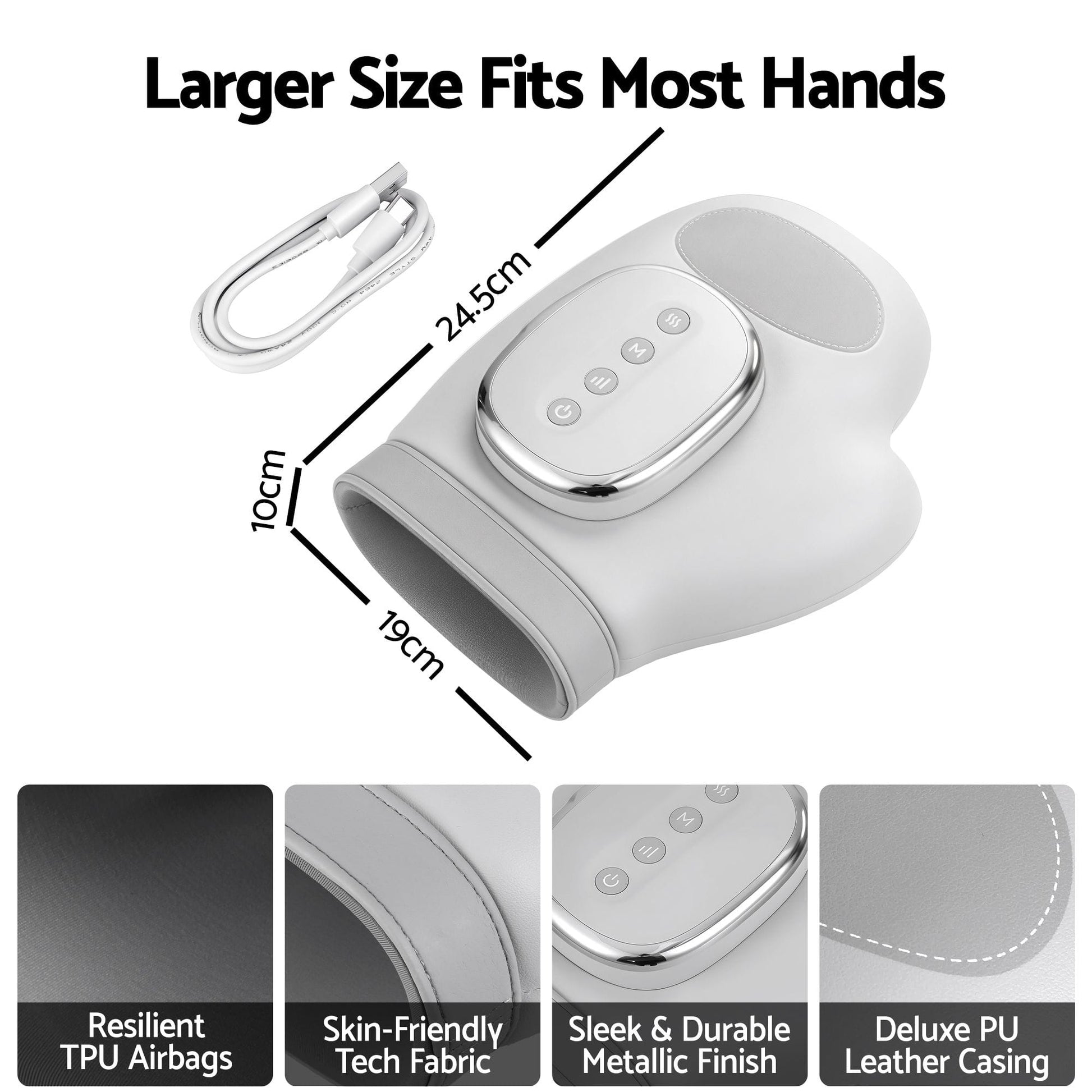 Livemor Health & Beauty > Massage & Relaxation > Massagers Livemor Hand Massager with Heat and Compression for Arthritis Carpal Tunnel | Large Hand Chamber Fits Left or Right Hand, with 5 Compression Levels, 3 Modes, and 3 Heat Levels, Gift for Women Men
