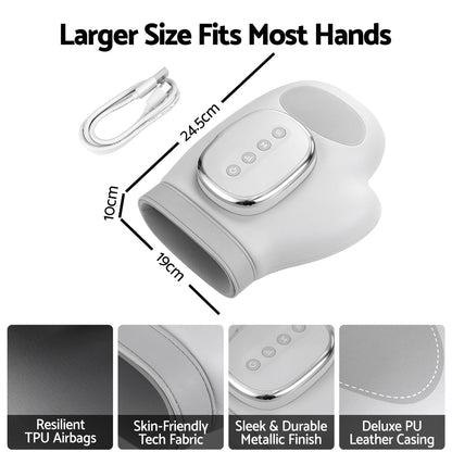 Livemor Health & Beauty > Massage & Relaxation > Massagers Livemor Hand Massager with Heat and Compression for Arthritis Carpal Tunnel | Large Hand Chamber Fits Left or Right Hand, with 5 Compression Levels, 3 Modes, and 3 Heat Levels, Gift for Women Men