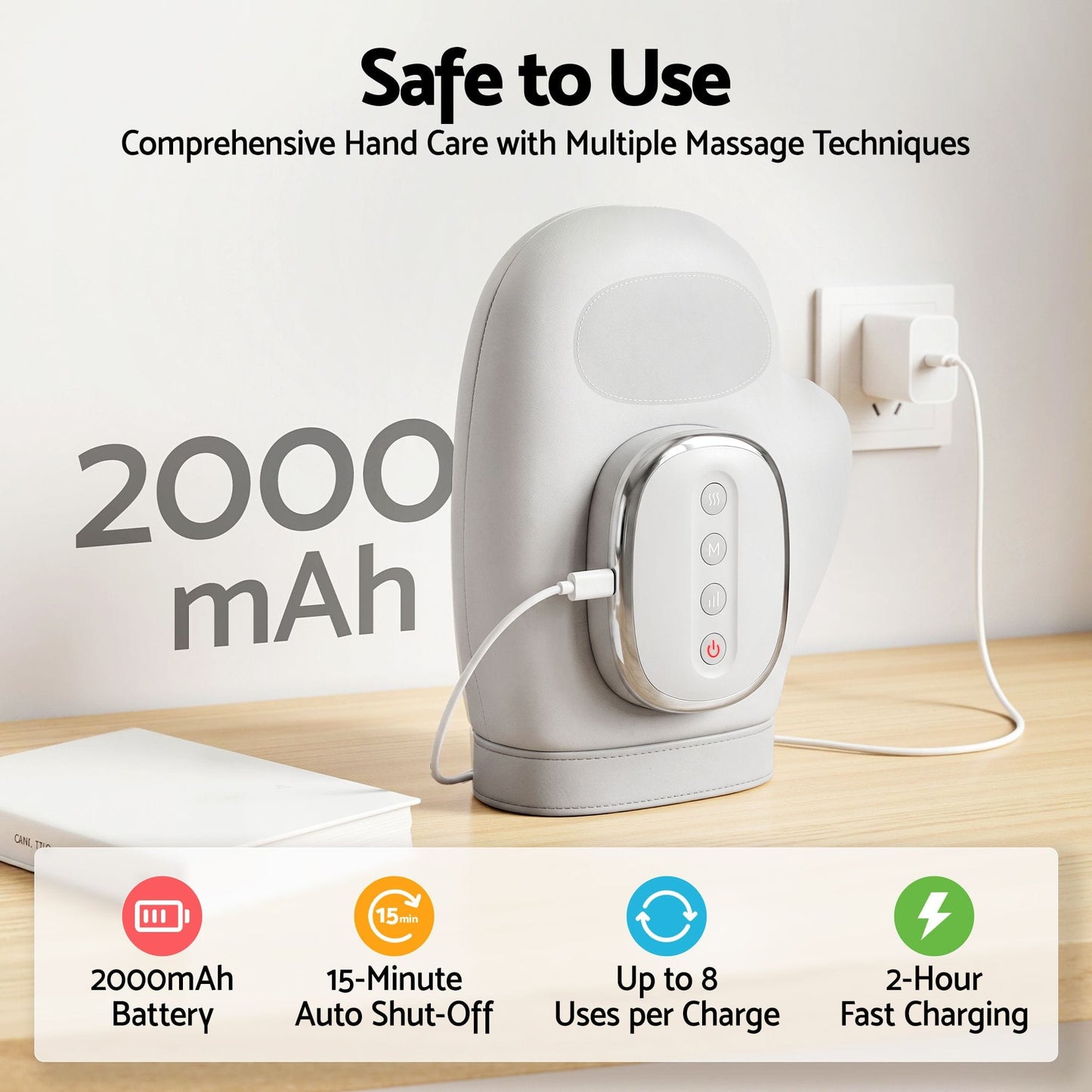 Livemor Health & Beauty > Massage & Relaxation > Massagers Livemor Hand Massager with Heat and Compression for Arthritis Carpal Tunnel | Large Hand Chamber Fits Left or Right Hand, with 5 Compression Levels, 3 Modes, and 3 Heat Levels, Gift for Women Men