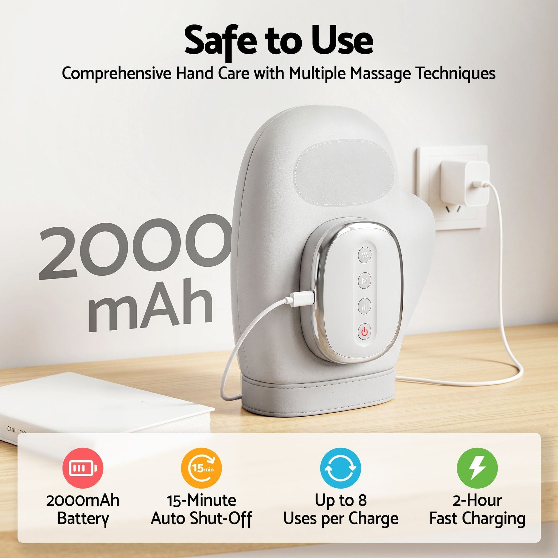 Livemor Health & Beauty > Massage & Relaxation > Massagers Livemor Hand Massager with Heat and Compression for Arthritis Carpal Tunnel | Large Hand Chamber Fits Left or Right Hand, with 5 Compression Levels, 3 Modes, and 3 Heat Levels, Gift for Women Men