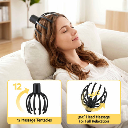 Livemor Health & Beauty > Massage & Relaxation > Massagers Livemor Head Massager Scalp Electric with 3 Modes, 360 Degree Head Massager Cordless Portable, Head Scratcher for Stress Relax