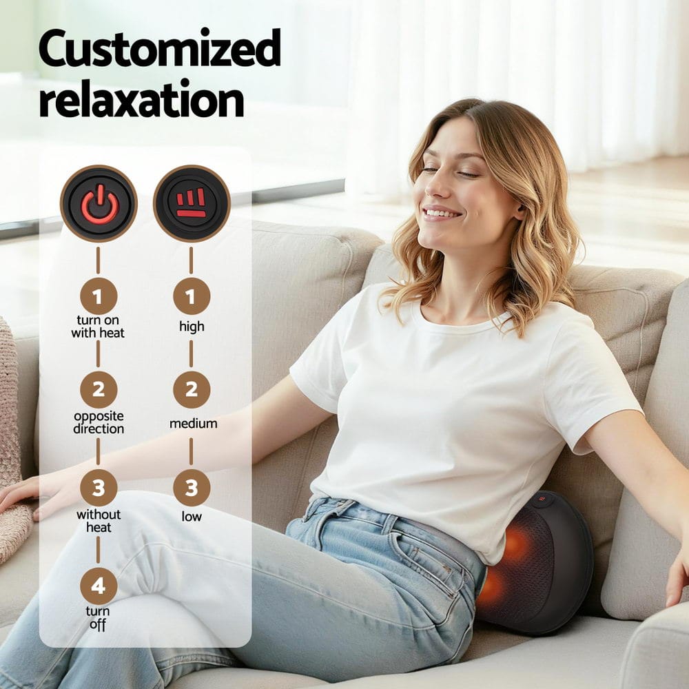 Livemor Health & Beauty > Massage & Relaxation > Massagers Livemor Neck Massager With Heat Kneading Back Massager