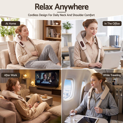 Livemor Health & Beauty > Massage & Relaxation > Massagers Livemor Neck Massager with Heat Pillow Shiatsu Shoulder Back Massager Pain Relief Tissue Kneading