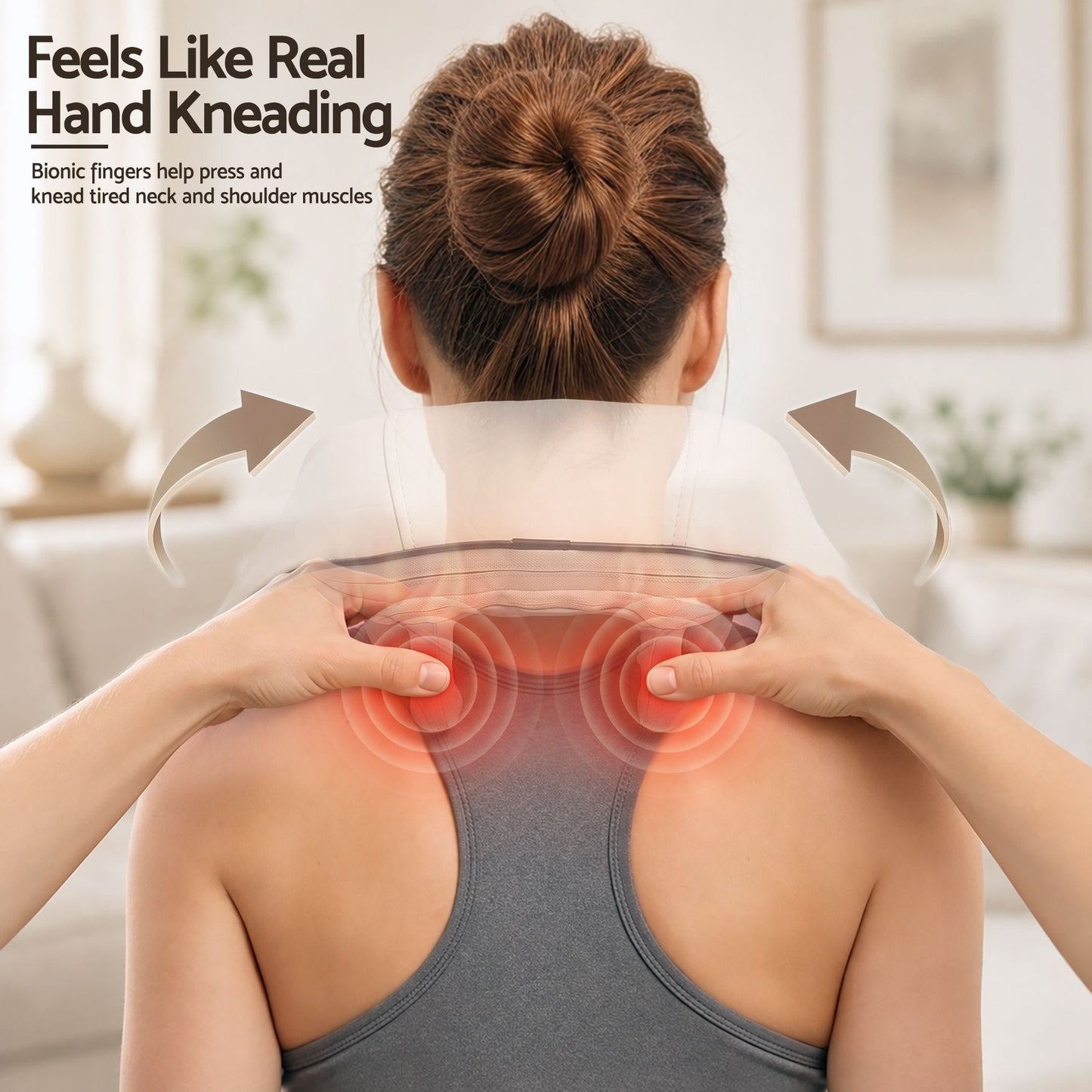 Livemor Health & Beauty > Massage & Relaxation > Massagers Livemor Neck Massager with Heat Pillow Shiatsu Shoulder Back Massager Pain Relief Tissue Kneading