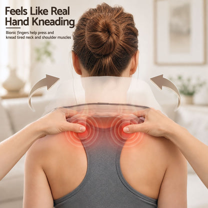 Livemor Health & Beauty > Massage & Relaxation > Massagers Livemor Neck Massager with Heat Pillow Shiatsu Shoulder Back Massager Pain Relief Tissue Kneading