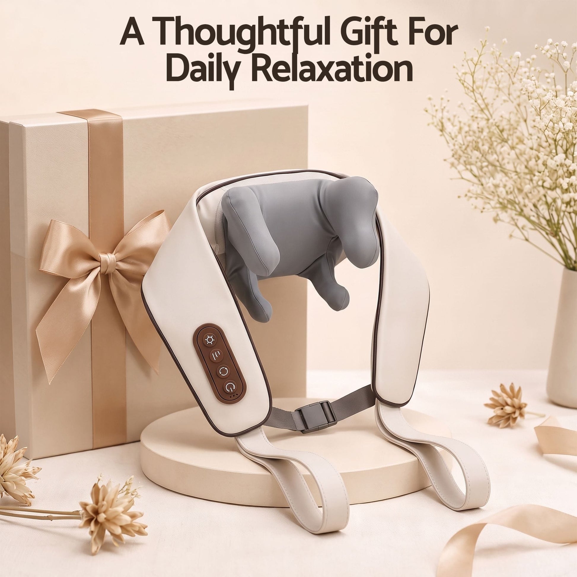 Livemor Health & Beauty > Massage & Relaxation > Massagers Livemor Neck Massager with Heat Pillow Shiatsu Shoulder Back Massager Pain Relief Tissue Kneading