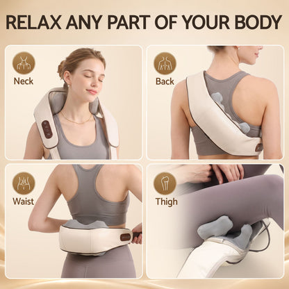 Livemor Health & Beauty > Massage & Relaxation > Massagers Livemor Neck Massager with Heat Pillow Shiatsu Shoulder Back Massager Pain Relief Tissue Kneading
