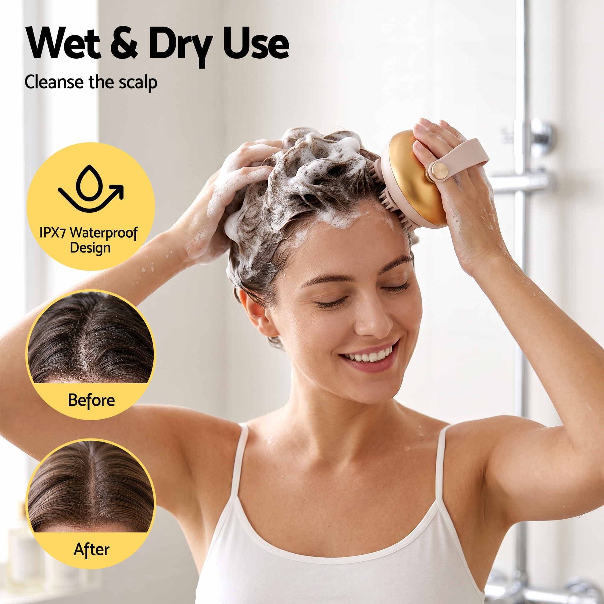 Livemor Health & Beauty > Massage & Relaxation > Massagers Livemor Scalp Massager Kneading Head Massager Scalp Stress Relax Portable Rechargeable Hair Massager Shower Massage Waterproof Cat Massager Scratcher, Gift for Mom Dad