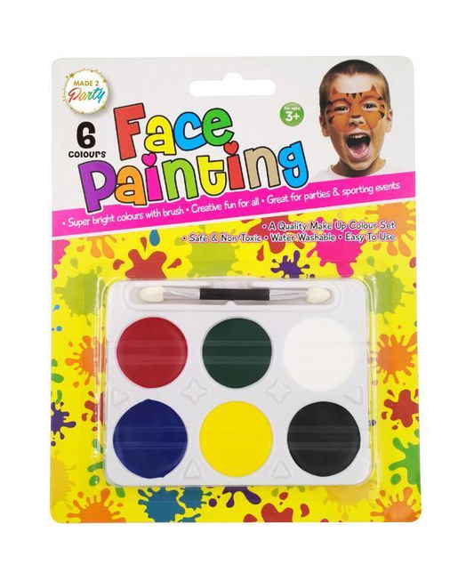 Made 2 Party Face Painting Kit Face Painting Kit 6 Colors Face Palette Face & Body Paint set With Brush
