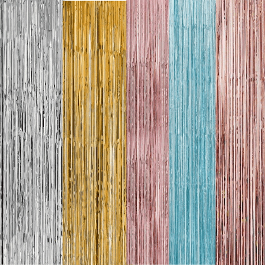Made 2 Party Foil Metallic Fringe Tinsel Curtain Silver Backdrop Door Party Decorations Decor