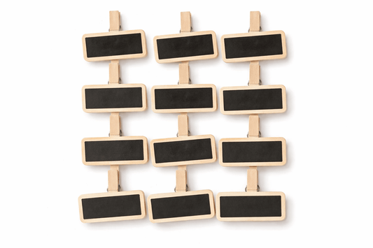 Made 2 Party Mini boards 12Pcs Mini Message Blackboard Pegs Chalkboard Wood Craft Clips Vintage Retro Kids