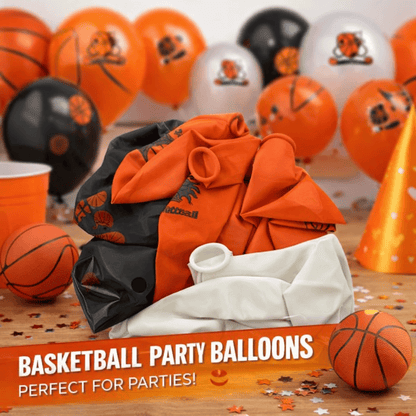 Made 2 Party Party Supplies 18PK Premium Basket Ball Themed Party Assorted Colour Balloons 10" Diameter