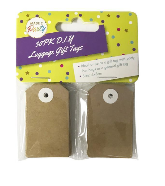 Made 2 Party Tags 7.3x4.3cm Brown Kraft Paper Tags Card Wedding Party Gift Luggage Craft Cardboard DIY